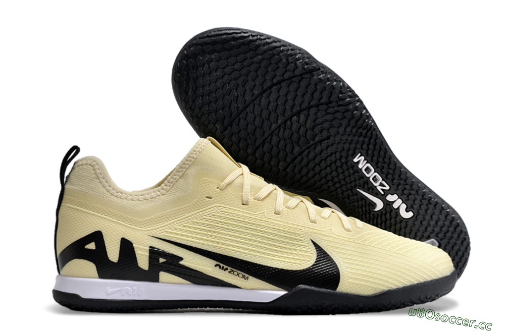Men's Nike Air Zoom Mercurial Vapor 15 Pro IC Indoor & Futsal Low-Tops Football Shoes - Beige/Black/White 2