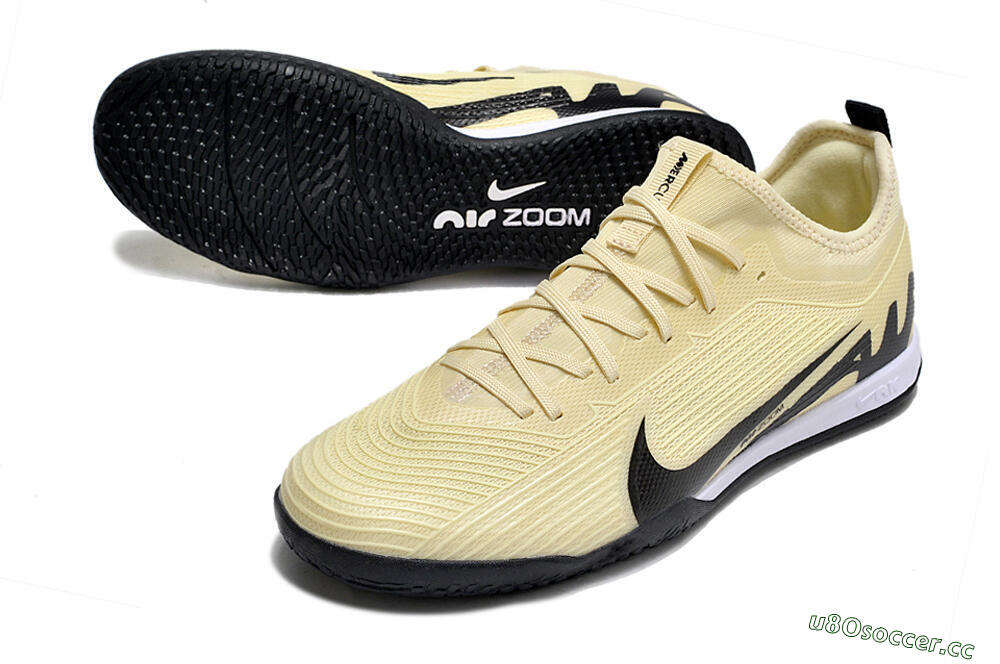 Men's Nike Air Zoom Mercurial Vapor 15 Pro IC Indoor & Futsal Low-Tops Football Shoes - Beige/Black/White 3