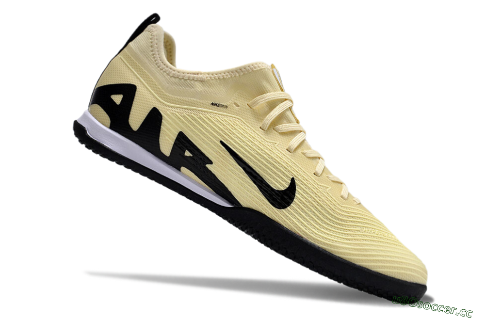 Men's Nike Air Zoom Mercurial Vapor 15 Pro IC Indoor & Futsal Low-Tops Football Shoes - Beige/Black/White 4