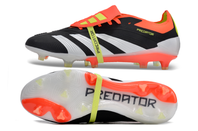 Men's Adidas Predator Elite Foldover Tongue FG Firm Ground Low-Tops Football Boots - Black/White/Red