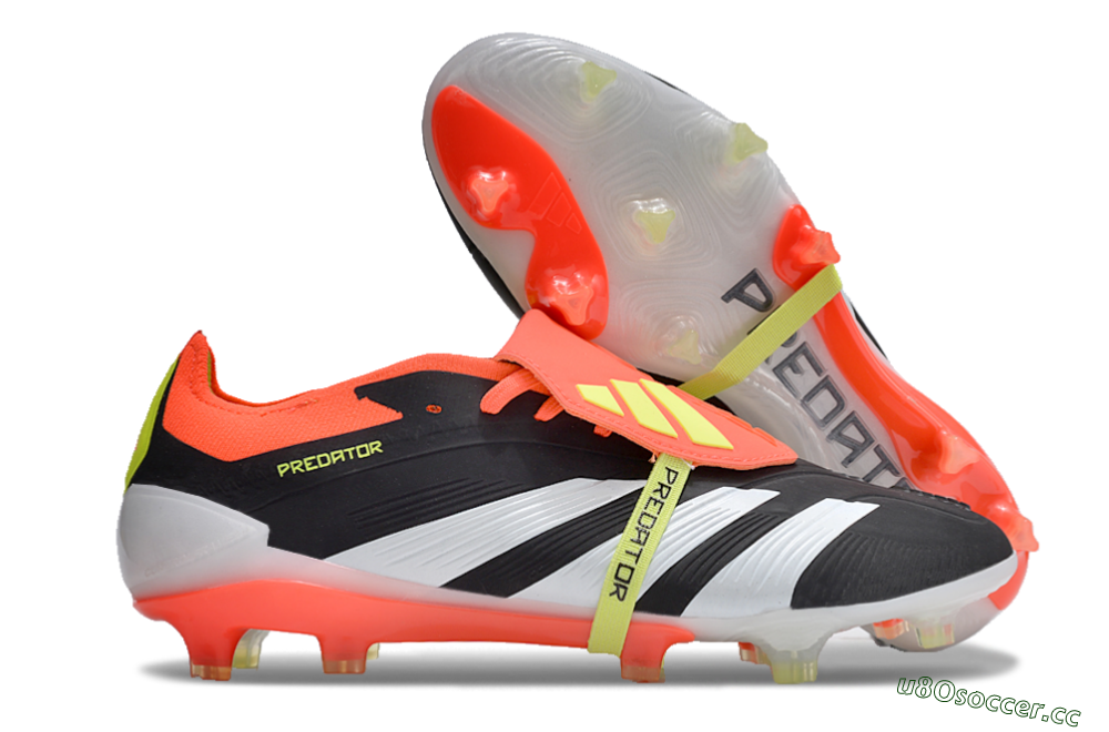 Men's Adidas Predator Elite Foldover Tongue FG Firm Ground Low-Tops Football Boots - Black/White/Red 2