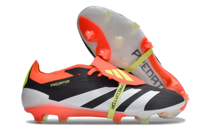 Men's Adidas Predator Elite Foldover Tongue FG Firm Ground Low-Tops Football Boots - Black/White/Red