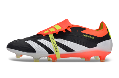Men's Adidas Predator Elite Foldover Tongue FG Firm Ground Low-Tops Football Boots - Black/White/Red
