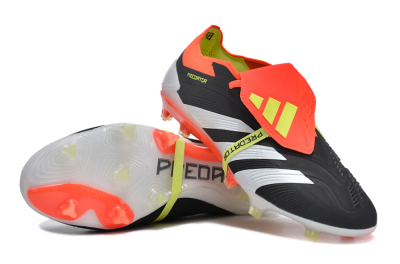 Men's Adidas Predator Elite Foldover Tongue FG Firm Ground Low-Tops Football Boots - Black/White/Red