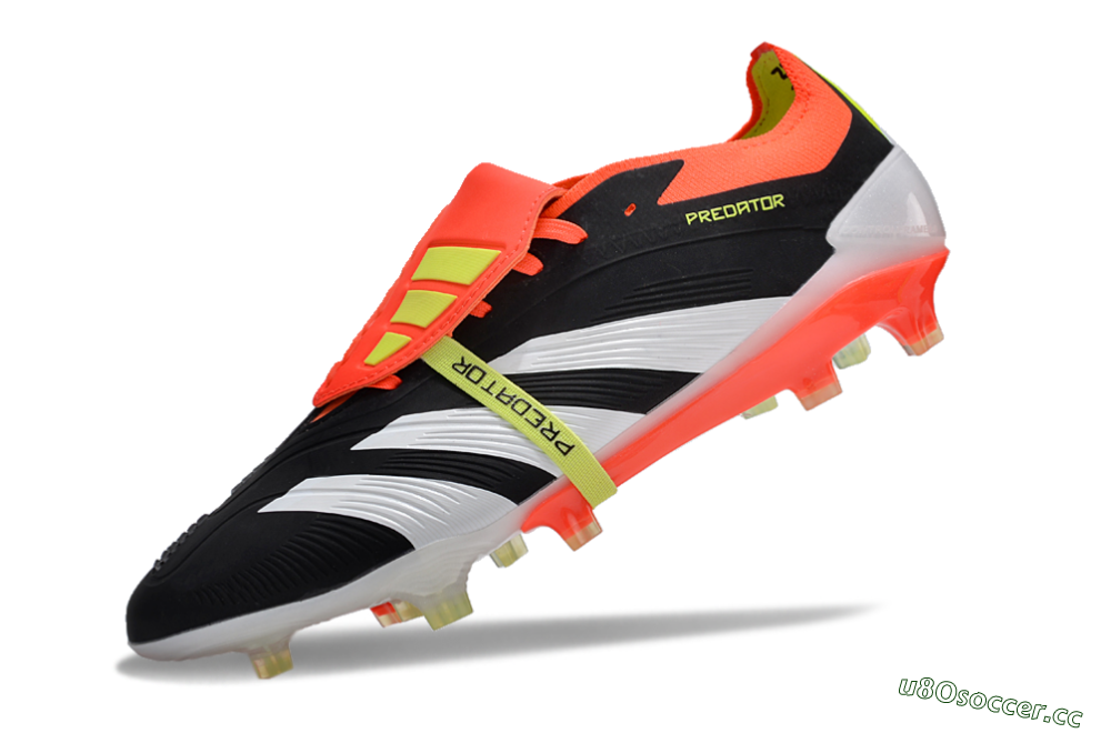 Men's Adidas Predator Elite Foldover Tongue FG Firm Ground Low-Tops Football Boots - Black/White/Red 5