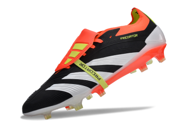 Men's Adidas Predator Elite Foldover Tongue FG Firm Ground Low-Tops Football Boots - Black/White/Red