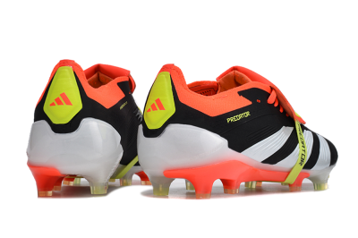 Men's Adidas Predator Elite Foldover Tongue FG Firm Ground Low-Tops Football Boots - Black/White/Red