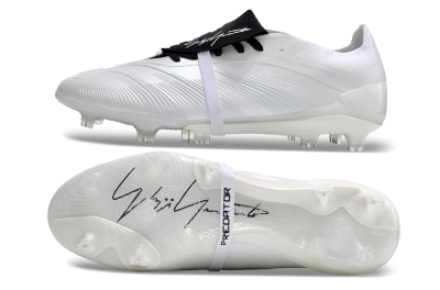 Men's Adidas Predator Elite Foldover Tongue FG Firm Ground Low-Tops Football Boots - White/Black