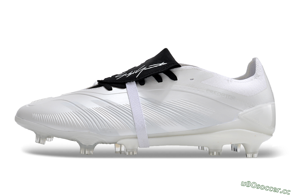 Men's Adidas Predator Elite Foldover Tongue FG Firm Ground Low-Tops Football Boots - White/Black 0