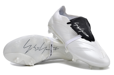 Men's Adidas Predator Elite Foldover Tongue FG Firm Ground Low-Tops Football Boots - White/Black