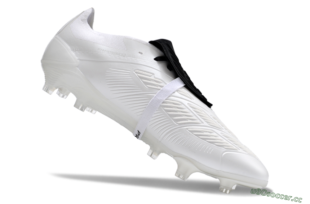 Men's Adidas Predator Elite Foldover Tongue FG Firm Ground Low-Tops Football Boots - White/Black 4