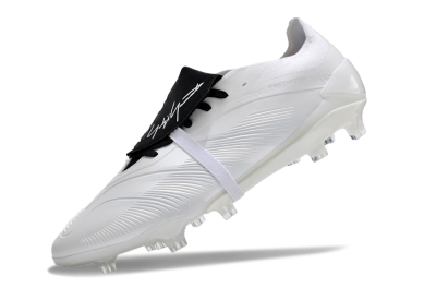 Men's Adidas Predator Elite Foldover Tongue FG Firm Ground Low-Tops Football Boots - White/Black