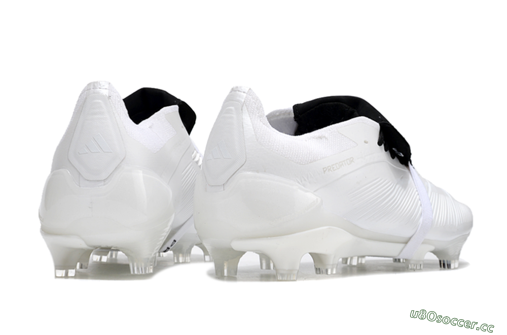 Men's Adidas Predator Elite Foldover Tongue FG Firm Ground Low-Tops Football Boots - White/Black 6