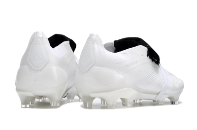 Men's Adidas Predator Elite Foldover Tongue FG Firm Ground Low-Tops Football Boots - White/Black