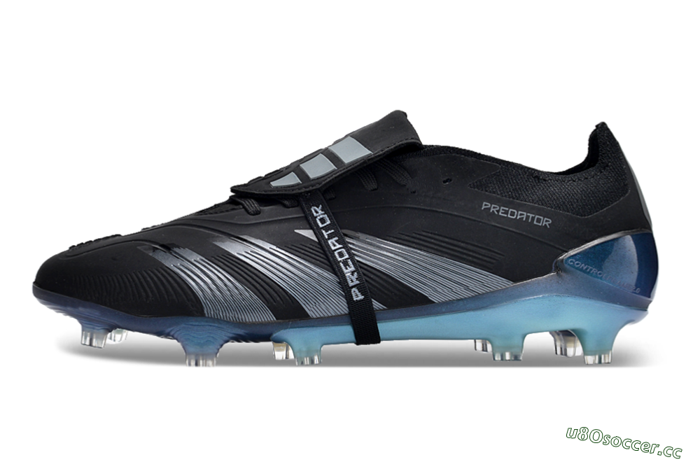 Men's Adidas Predator Elite Foldover Tongue FG Firm Ground Low-Tops Football Boots - Black/Silver/Jade 0