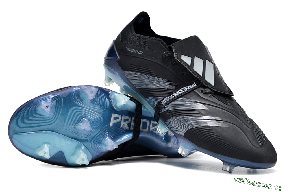 Men's Adidas Predator Elite Foldover Tongue FG Firm Ground Low-Tops Football Boots - Black/Silver/Jade 3