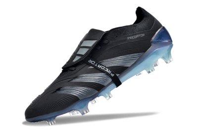 Men's Adidas Predator Elite Foldover Tongue FG Firm Ground Low-Tops Football Boots - Black/Silver/Jade