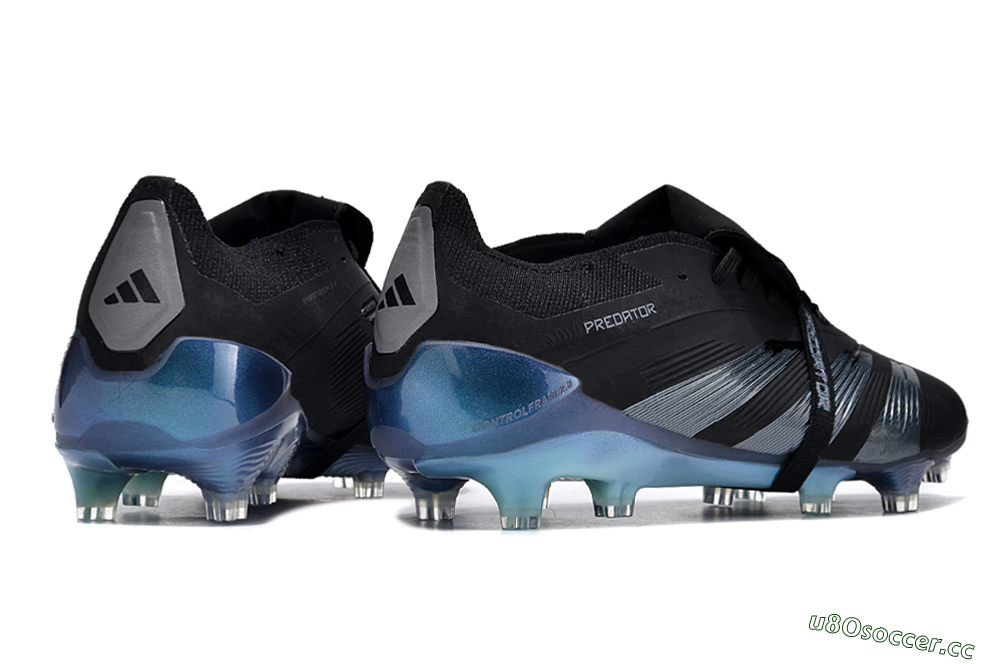Men's Adidas Predator Elite Foldover Tongue FG Firm Ground Low-Tops Football Boots - Black/Silver/Jade 6