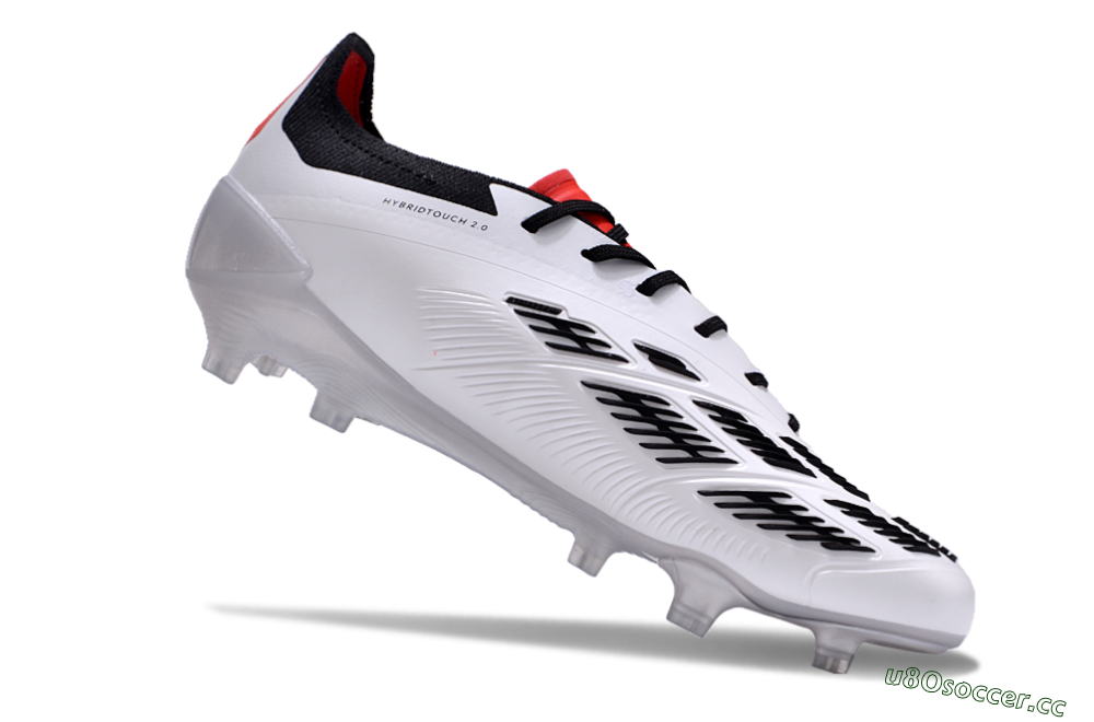 Men's Adidas Predator Accuracy 2024 FG Firm Ground Low-Tops Football Boots - White/Black/Red 4