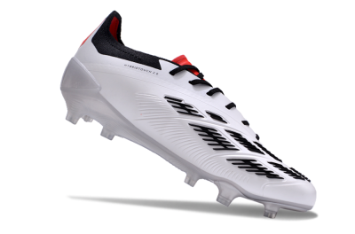 Men's Adidas Predator Accuracy 2024 FG Firm Ground Low-Tops Football Boots - White/Black/Red