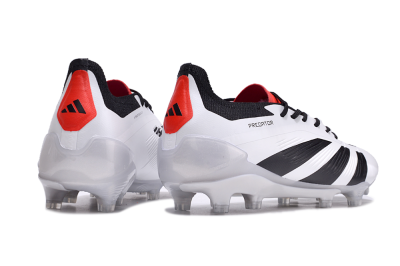 Men's Adidas Predator Accuracy 2024 FG Firm Ground Low-Tops Football Boots - White/Black/Red