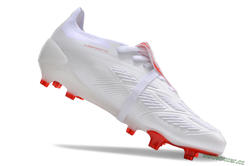 Men's Adidas Predator Elite Foldover Tongue FG Firm Ground Low-Tops Football Boots - White/Red 4