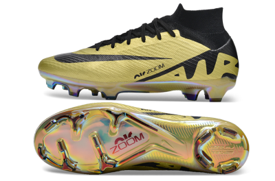 Men's Nike Air Zoom Mercurial Superfly 9 Elite FG Firm Ground High-Tops Football Boots - Gold/Black
