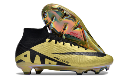 Men's Nike Air Zoom Mercurial Superfly 9 Elite FG Firm Ground High-Tops Football Boots - Gold/Black