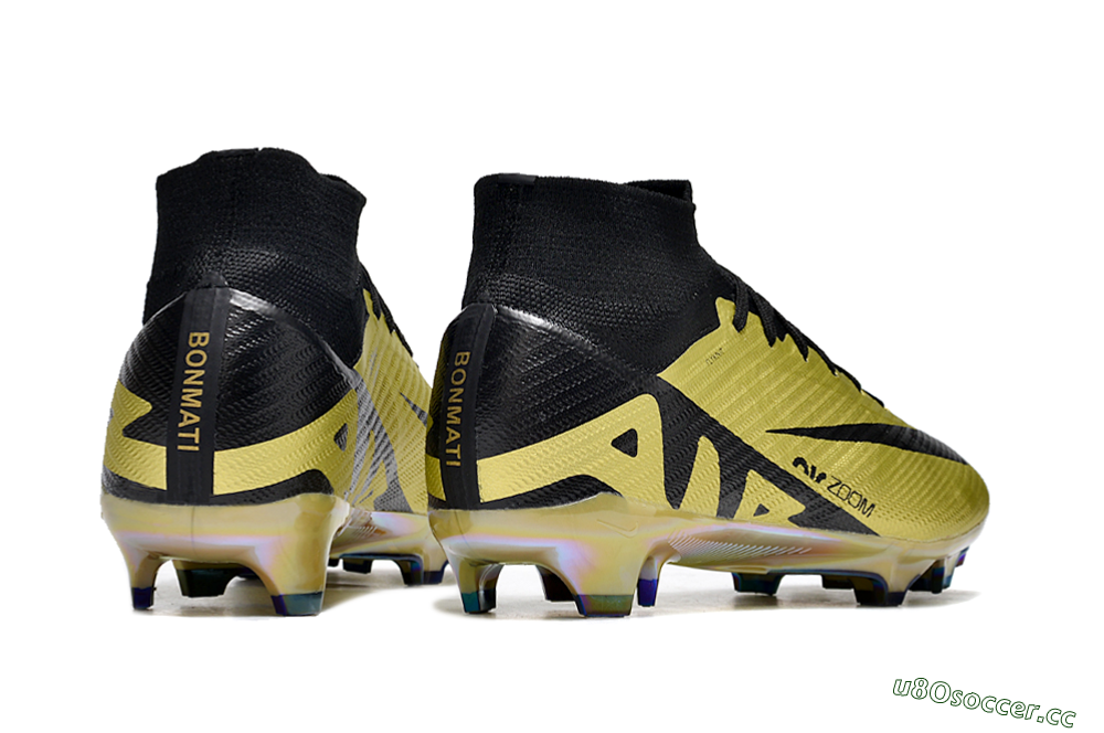 Men's Nike Air Zoom Mercurial Superfly 9 Elite FG Firm Ground High-Tops Football Boots - Gold/Black 6