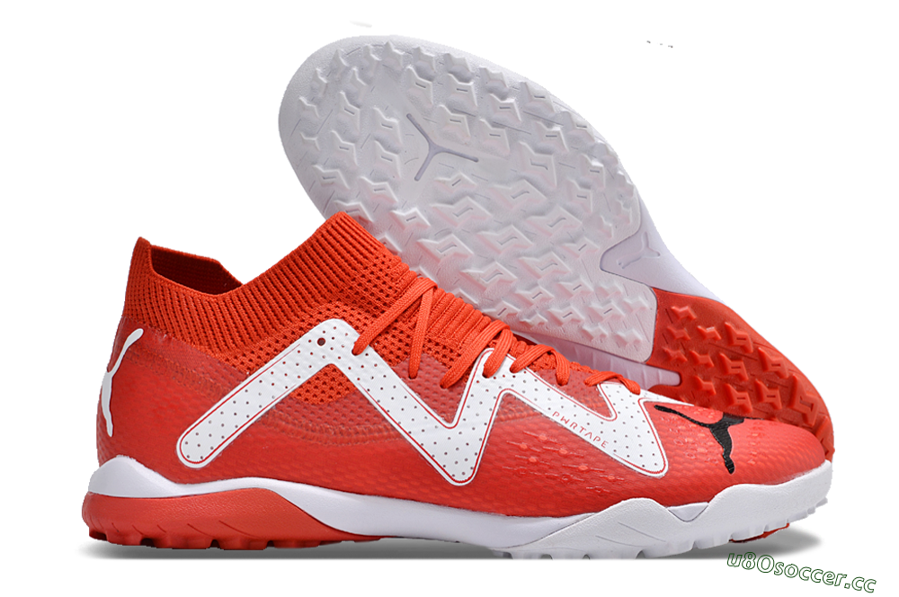 Men's Puma Future Ultimate TF Artificial Turf Low-Tops Football Shoes - Red/White/Black 2
