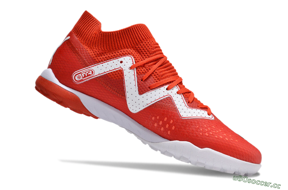Men's Puma Future Ultimate TF Artificial Turf Low-Tops Football Shoes - Red/White/Black 4