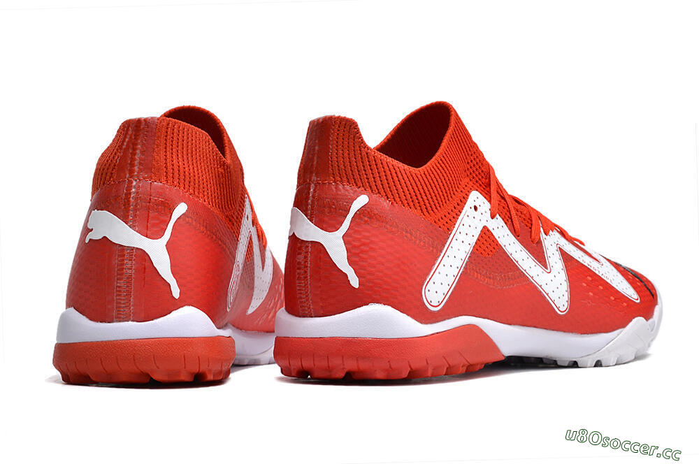 Men's Puma Future Ultimate TF Artificial Turf Low-Tops Football Shoes - Red/White/Black 6