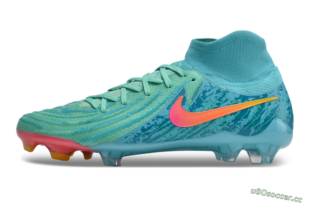 Unisex Nike Phantom Luna 2 Elite Vortex LV8 FG Firm Ground High-Tops Football Boots - Green/Orange/Black 0
