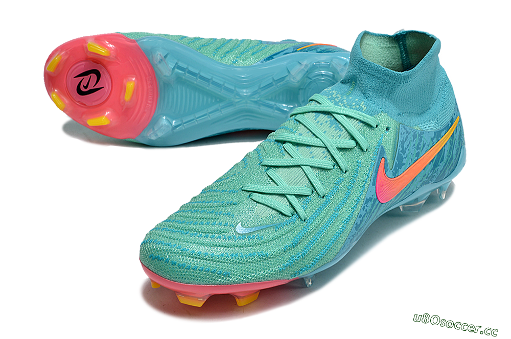 Unisex Nike Phantom Luna 2 Elite Vortex LV8 FG Firm Ground High-Tops Football Boots - Green/Orange/Black 3