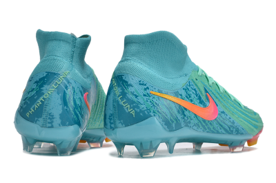 Unisex Nike Phantom Luna 2 Elite Vortex LV8 FG Firm Ground High-Tops Football Boots - Green/Orange/Black