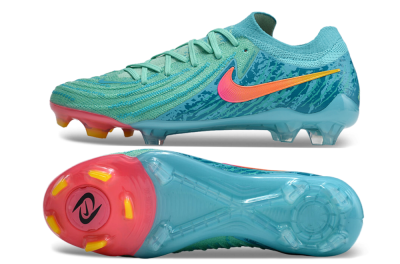 Unisex Nike Phantom Luna 2 Elite Vortex LV8 FG Firm Ground Low-Tops Football Boots - Green/Orange/Black