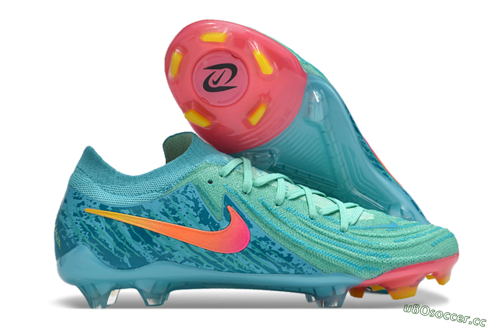 Unisex Nike Phantom Luna 2 Elite Vortex LV8 FG Firm Ground Low-Tops Football Boots - Green/Orange/Black 2