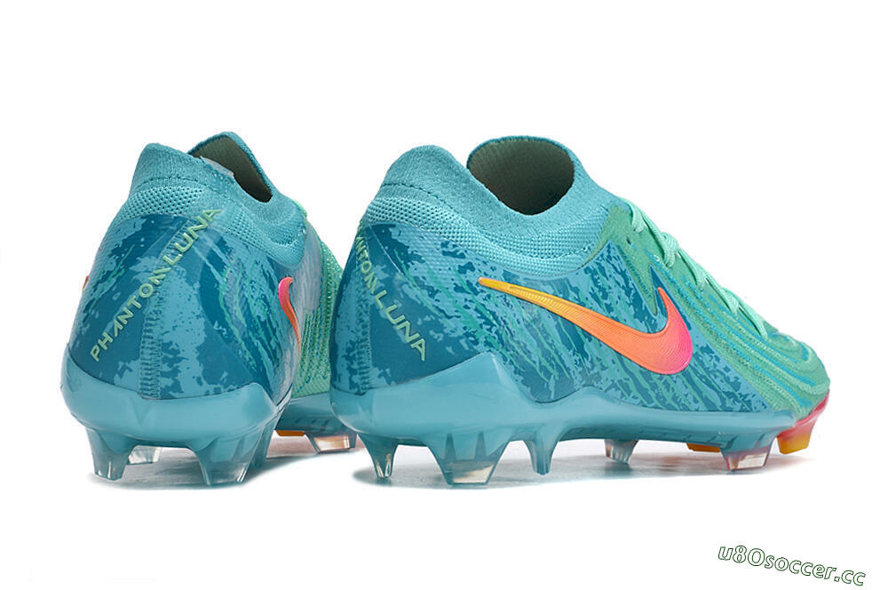 Unisex Nike Phantom Luna 2 Elite Vortex LV8 FG Firm Ground Low-Tops Football Boots - Green/Orange/Black 6