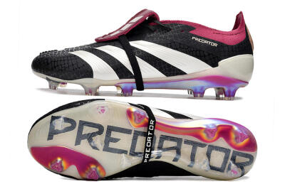 Men's Adidas Predator Accuracy+ FG Firm Ground Low-Tops Football Boots - Black/White/Purple