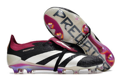 Men's Adidas Predator Accuracy+ FG Firm Ground Low-Tops Football Boots - Black/White/Purple