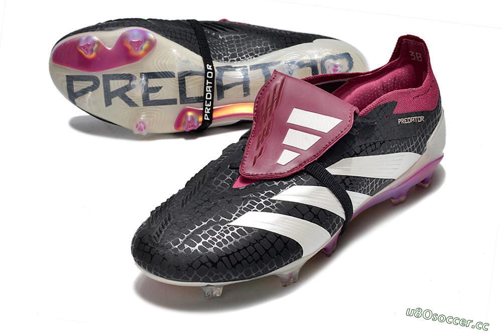 Men's Adidas Predator Accuracy+ FG Firm Ground Low-Tops Football Boots - Black/White/Purple 3
