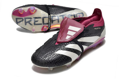 Men's Adidas Predator Accuracy+ FG Firm Ground Low-Tops Football Boots - Black/White/Purple