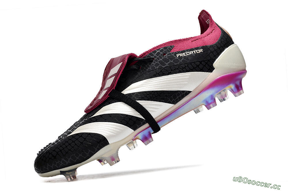 Men's Adidas Predator Accuracy+ FG Firm Ground Low-Tops Football Boots - Black/White/Purple 5