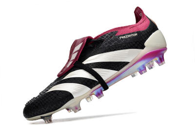 Men's Adidas Predator Accuracy+ FG Firm Ground Low-Tops Football Boots - Black/White/Purple