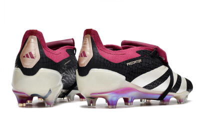 Men's Adidas Predator Accuracy+ FG Firm Ground Low-Tops Football Boots - Black/White/Purple