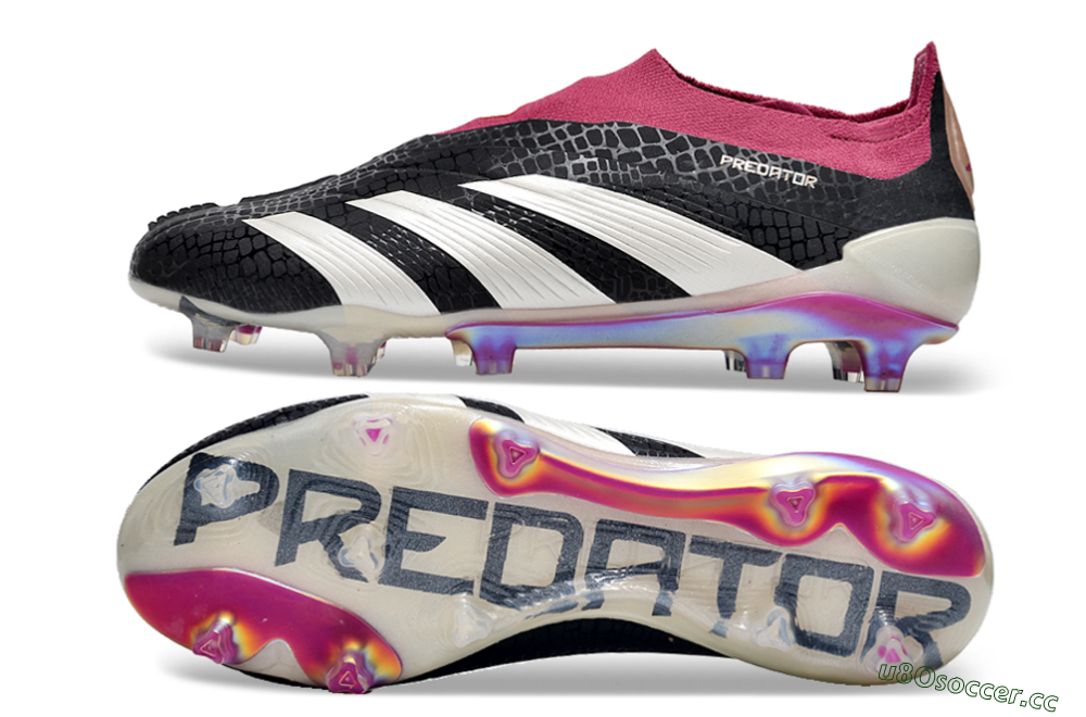 Men's Adidas Predator Accuracy+ FG Firm Ground Low-Tops Football Boots - Black/White/Pink 1