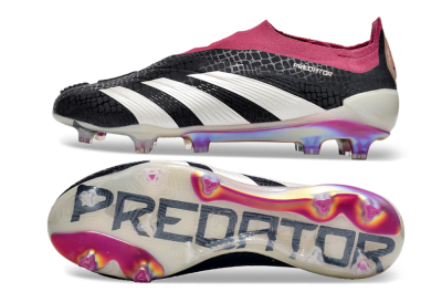 Men's Adidas Predator Accuracy+ FG Firm Ground Low-Tops Football Boots - Black/White/Pink