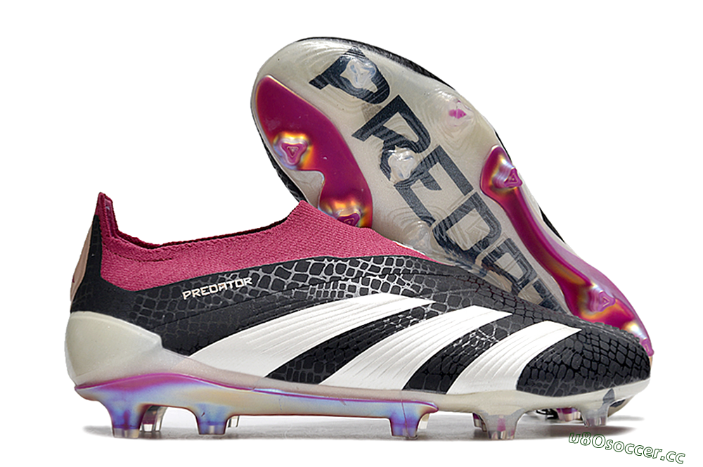Men's Adidas Predator Accuracy+ FG Firm Ground Low-Tops Football Boots - Black/White/Pink 2