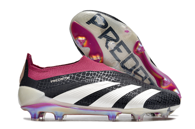 Men's Adidas Predator Accuracy+ FG Firm Ground Low-Tops Football Boots - Black/White/Pink