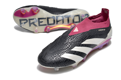Men's Adidas Predator Accuracy+ FG Firm Ground Low-Tops Football Boots - Black/White/Pink